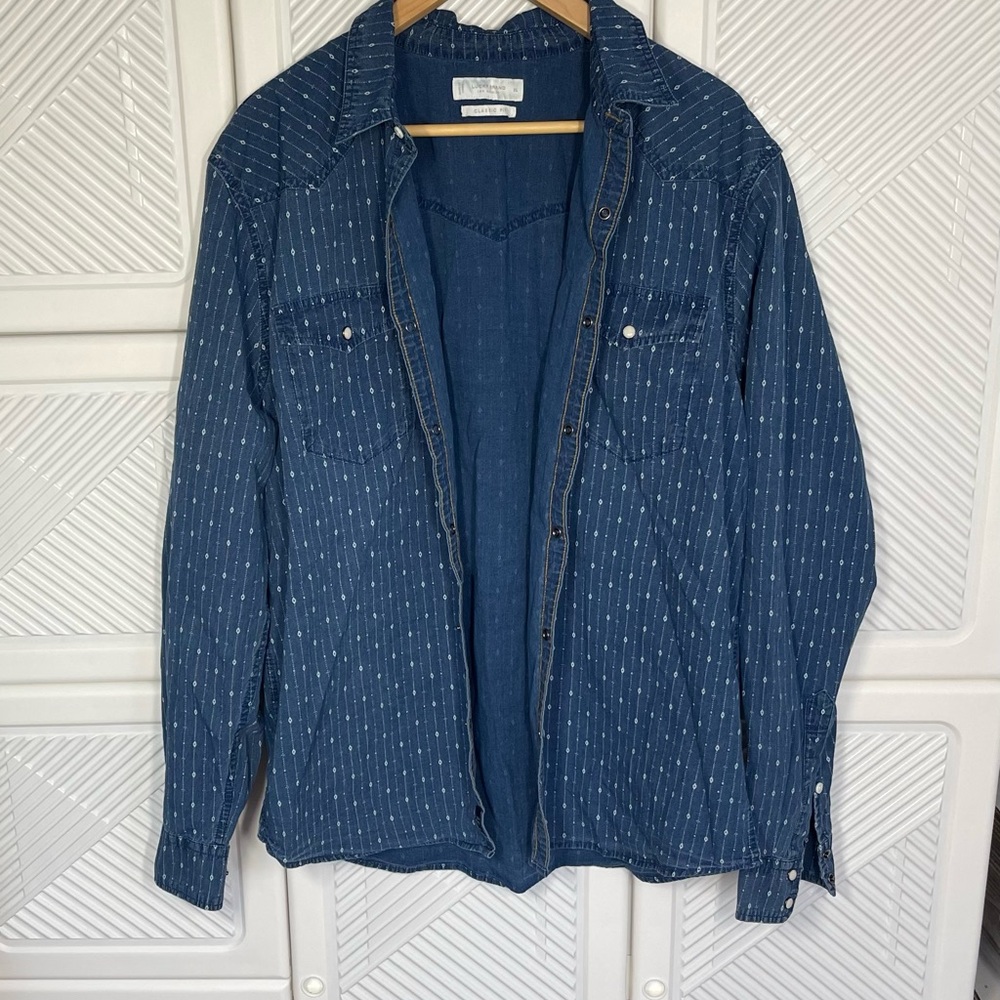 Mens XL Blue Denim Shirt